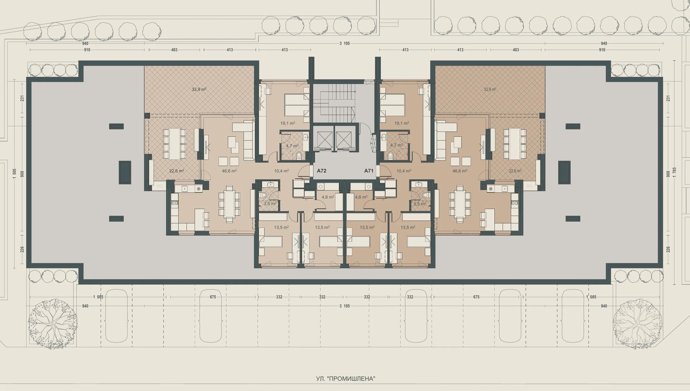 Примерно разпределение — четиристаен, 187.88 м²